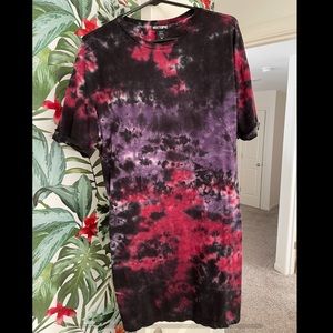 Hot Topic Tie Dye Oversized Shirt Dress